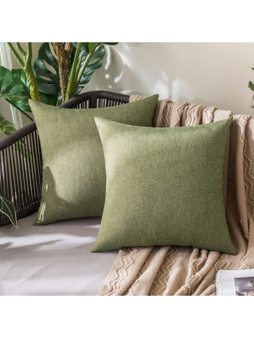 Christmas Decorative Outdoor Pillow Covers 26x26 Dark Green Euro Style